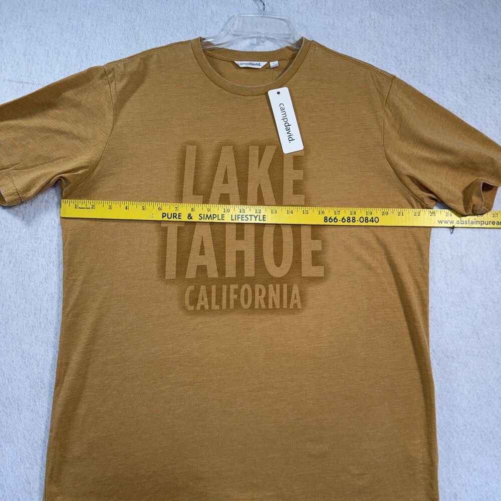 Camp David Short Sleeve T-Shirt Mens L Lake Tahoe California Lifeguard Gold NWT - Picture 5 of 7